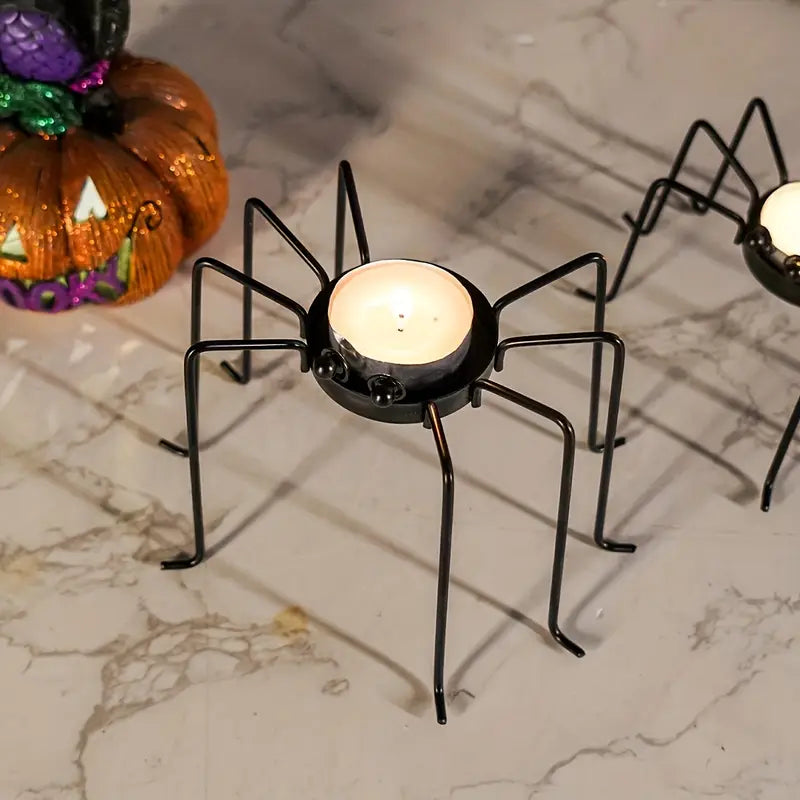 Ensemble de 2 Chandeliers Métalliques Tournants | Décoration de Table Halloween & Fêtes