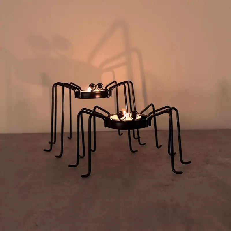 Ensemble de 2 Chandeliers Métalliques Tournants | Décoration de Table Halloween & Fêtes