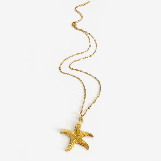 Gouden Ketting Set Dames – 3 Zee Hangers Roestvrij Staal