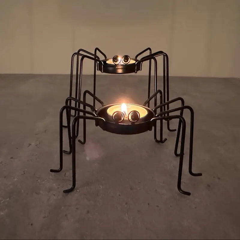 Ensemble de 2 Chandeliers Métalliques Tournants | Décoration de Table Halloween & Fêtes