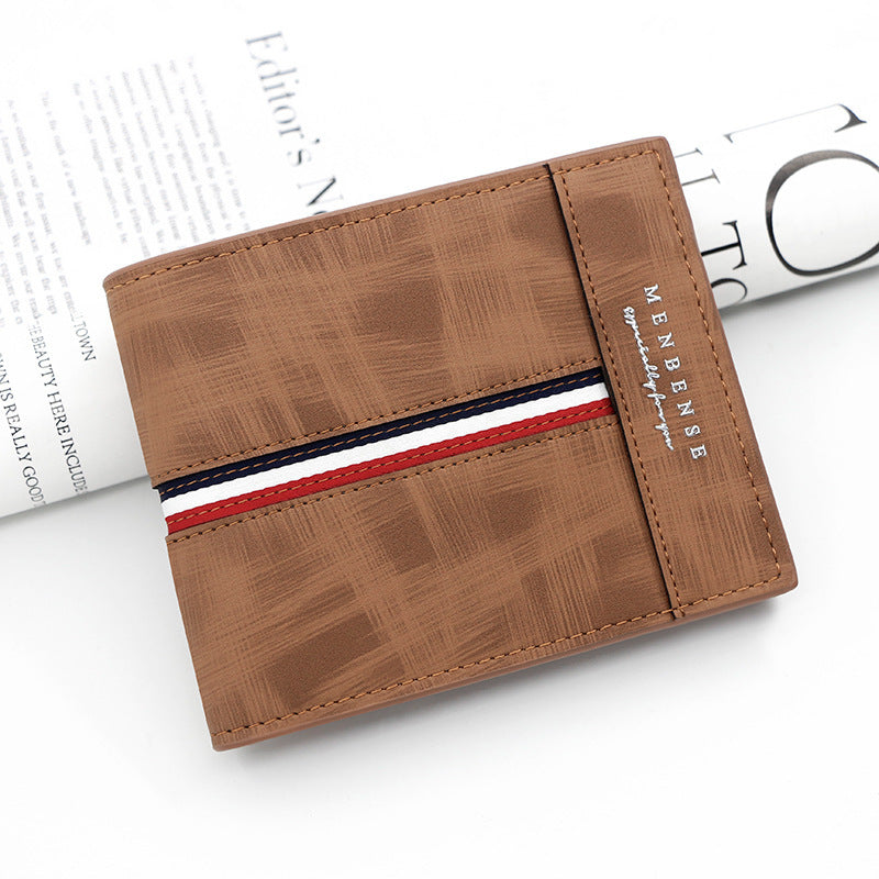Bifold Herren-Geldbörse mit doppelt genähten Nähten