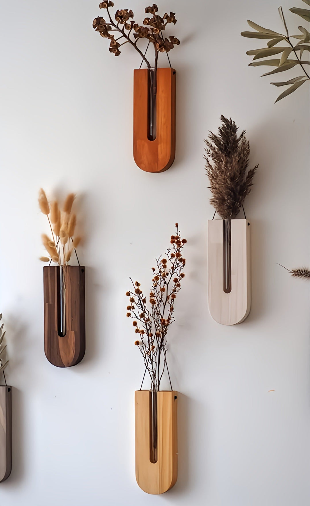 Wooden Wall Flower Holders for Houseplants