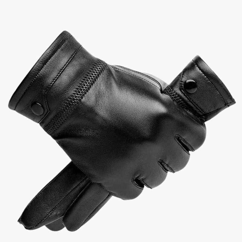 Men's Black Winter Gloves | Warm Wristband Driving Gloves