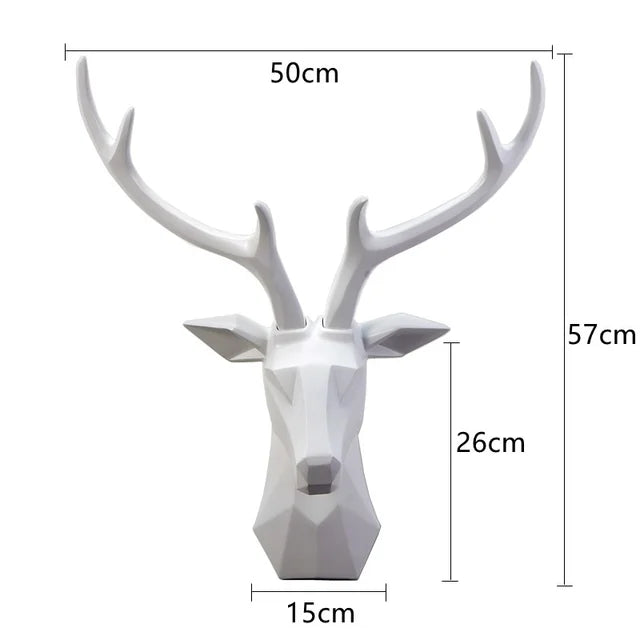 Decoración de Pared con Cabeza de Ciervo 3D | Escultura de Animales en Resina como Acento Artístico