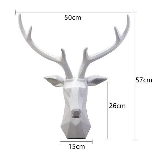 Decoración de Pared con Cabeza de Ciervo 3D | Escultura de Animales en Resina como Acento Artístico