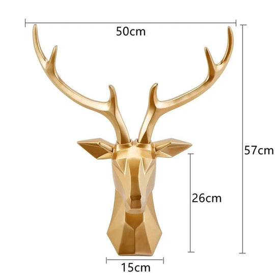 Decoración de Pared con Cabeza de Ciervo 3D | Escultura de Animales en Resina como Acento Artístico