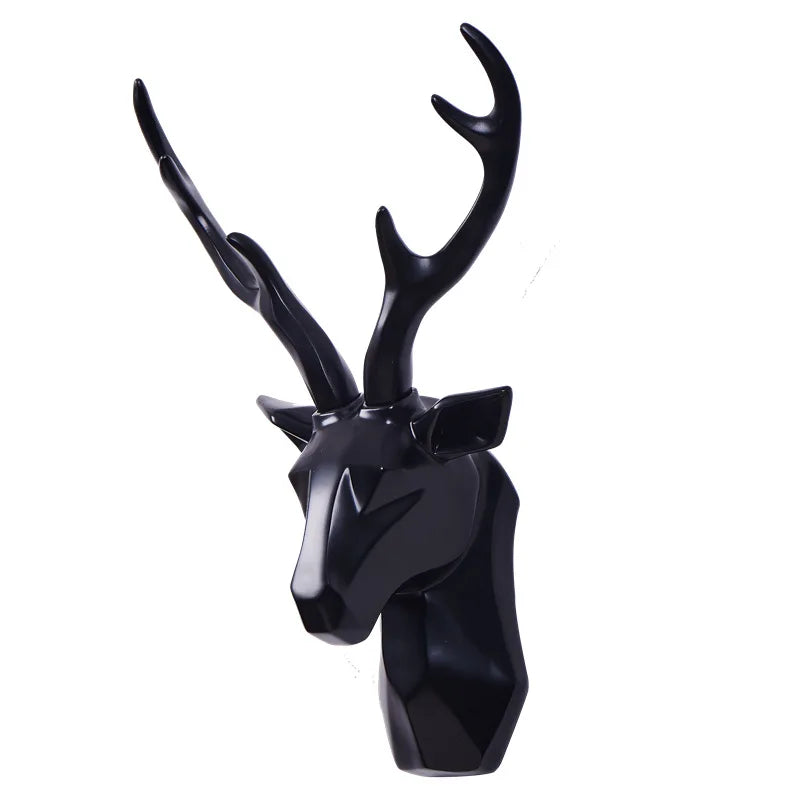 Decoración de Pared con Cabeza de Ciervo 3D | Escultura de Animales en Resina como Acento Artístico