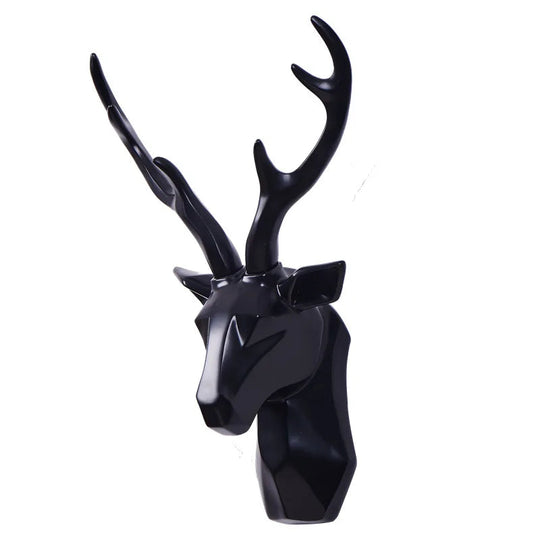Decoración de Pared con Cabeza de Ciervo 3D | Escultura de Animales en Resina como Acento Artístico