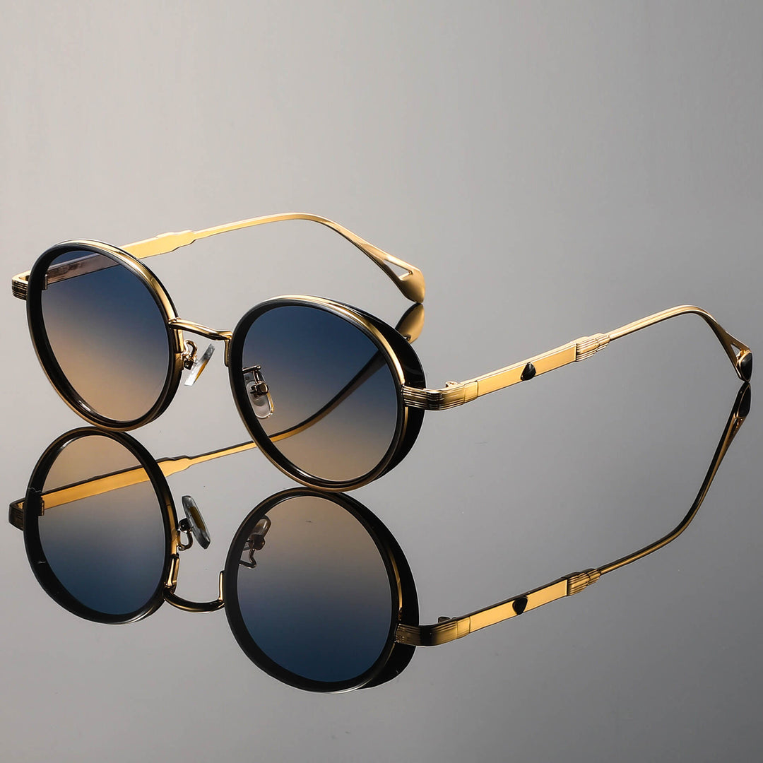 Gafas de sol redondas retro – Montura metálica con protección UV400