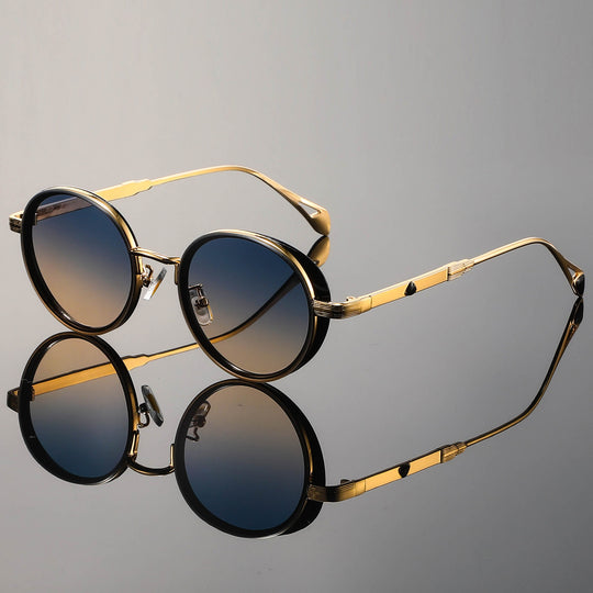 Gafas de sol redondas retro – Montura metálica con protección UV400