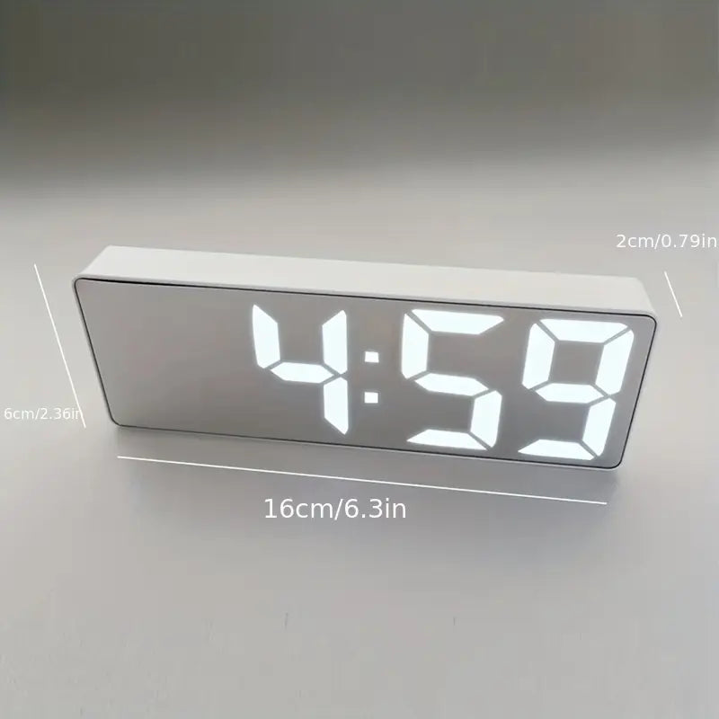 Sveglia Specchio LED | Orologio a Comando Vocale con Memoria in Caso di Blackout