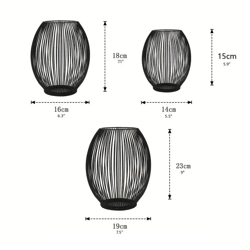 Ensemble moderne de chandeliers en métal | Ornement de table géométrique & centre de table