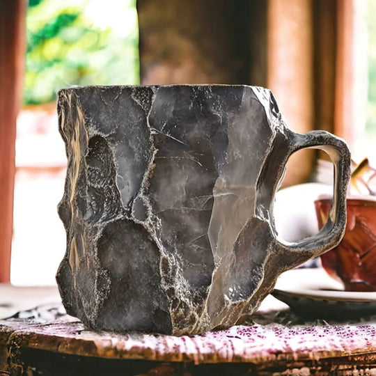 Tazza in ceramica con finitura geode di agata