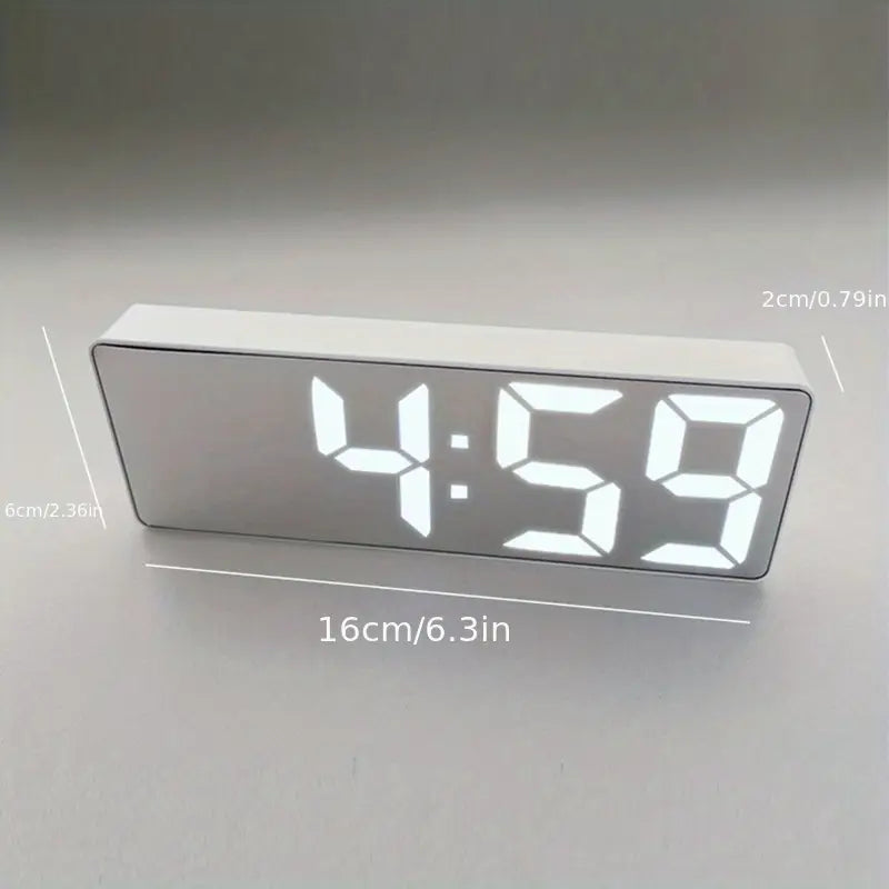 Sveglia Specchio LED | Orologio a Comando Vocale con Memoria in Caso di Blackout