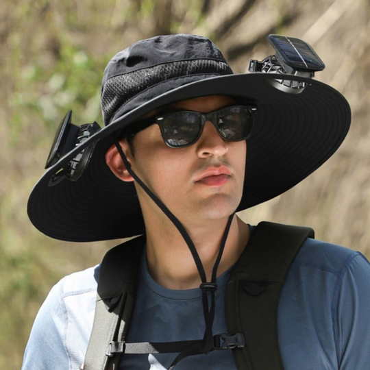 UV Protection Sun Hat with Fan – Solar-Powered and USB