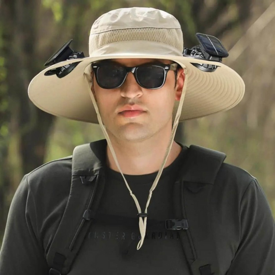 UV Protection Sun Hat with Fan – Solar-Powered and USB