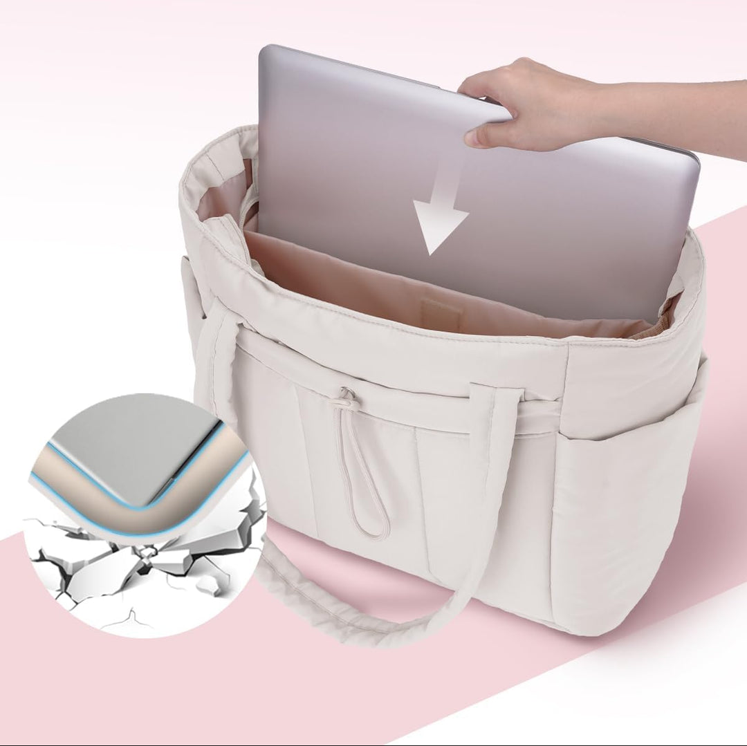 Gepolsterte Tragetasche Damen mit Laptoptasche und Becherhalter