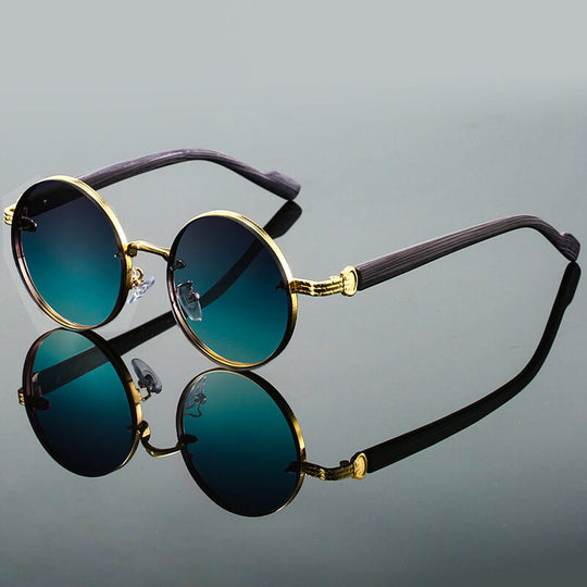 Retro Round Sunglasses – Metal Frame with UV400 Lenses