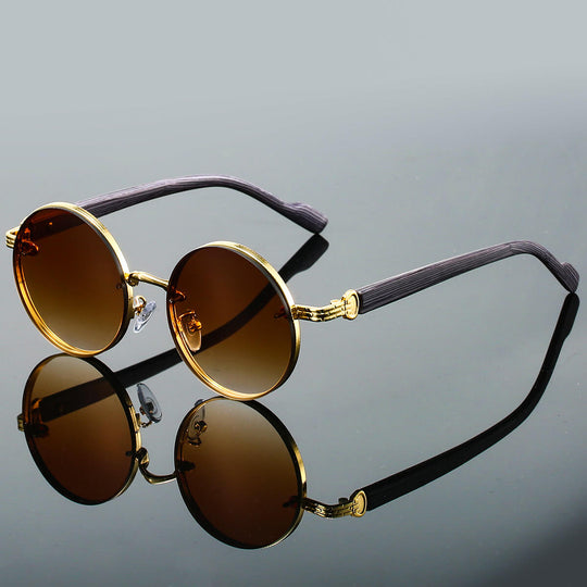 Retro Round Sunglasses – Metal Frame with UV400 Lenses