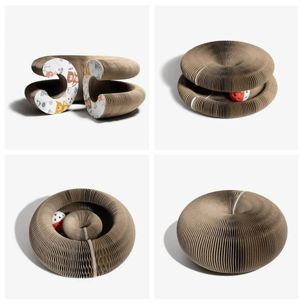 Graffiatoio Estensibile per Gatti | Pista Interattiva con Palline e Tunnel da Gioco