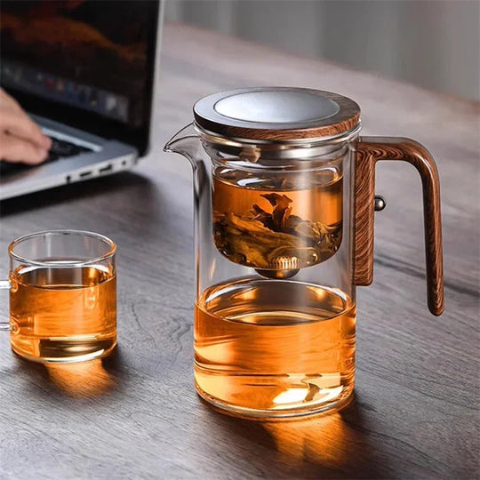 Glasteekanne mit Infuser | stilvoller Teemacher für losen Tee