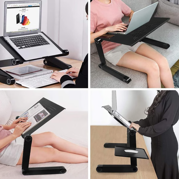 Soporte para portátil ajustable 360° | Elevador de escritorio ergonómico portátil para trabajo y estudio