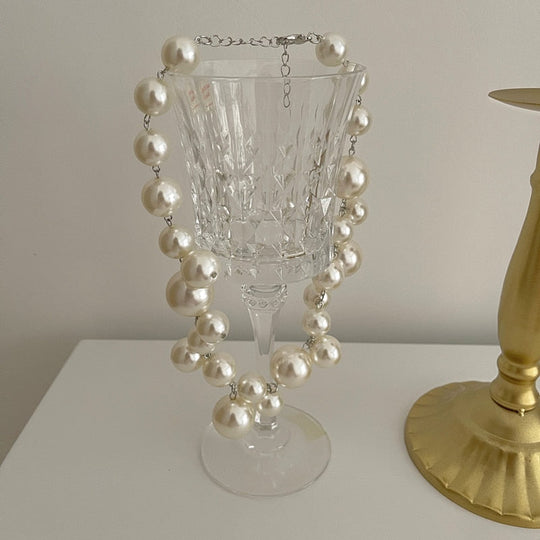 Collier de perles pour femmes | Grand collier ras-du-cou à grosses perles
