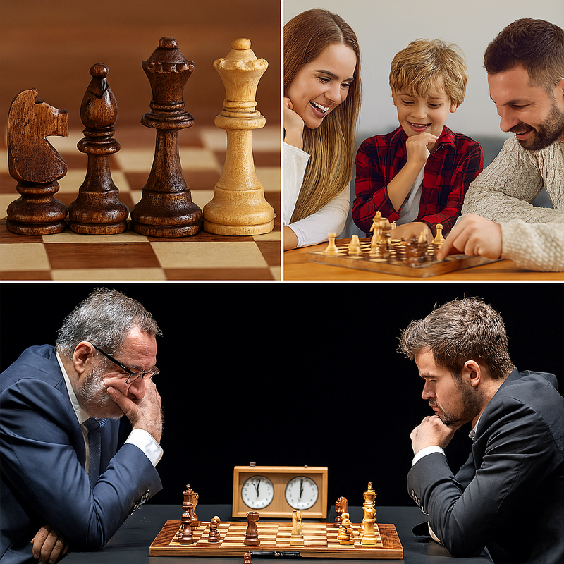 Wooden Chess Set | Strategic Board Game for Competition