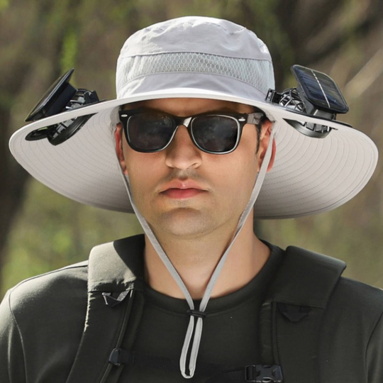 UV Protection Sun Hat with Fan – Solar-Powered and USB