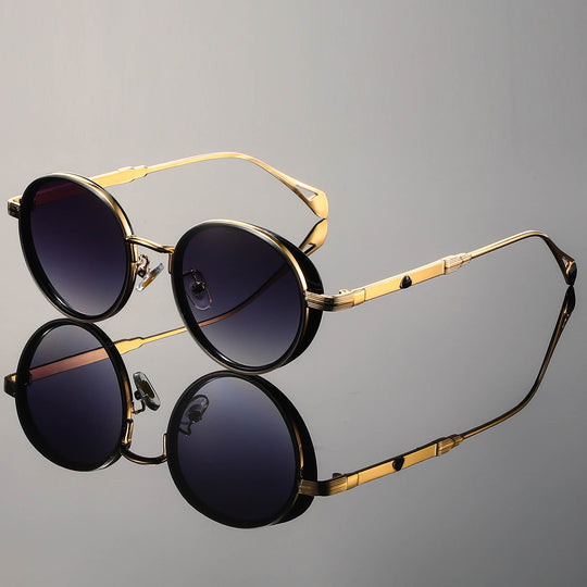Gafas de sol redondas retro – Montura metálica con protección UV400