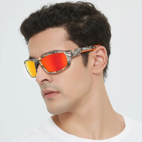 Camouflage Zonnebril Heren – Gepolariseerd UV Spiegelglazen Buiten