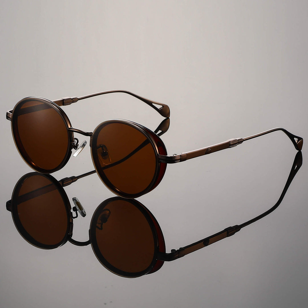 Gafas de sol redondas retro – Montura metálica con protección UV400