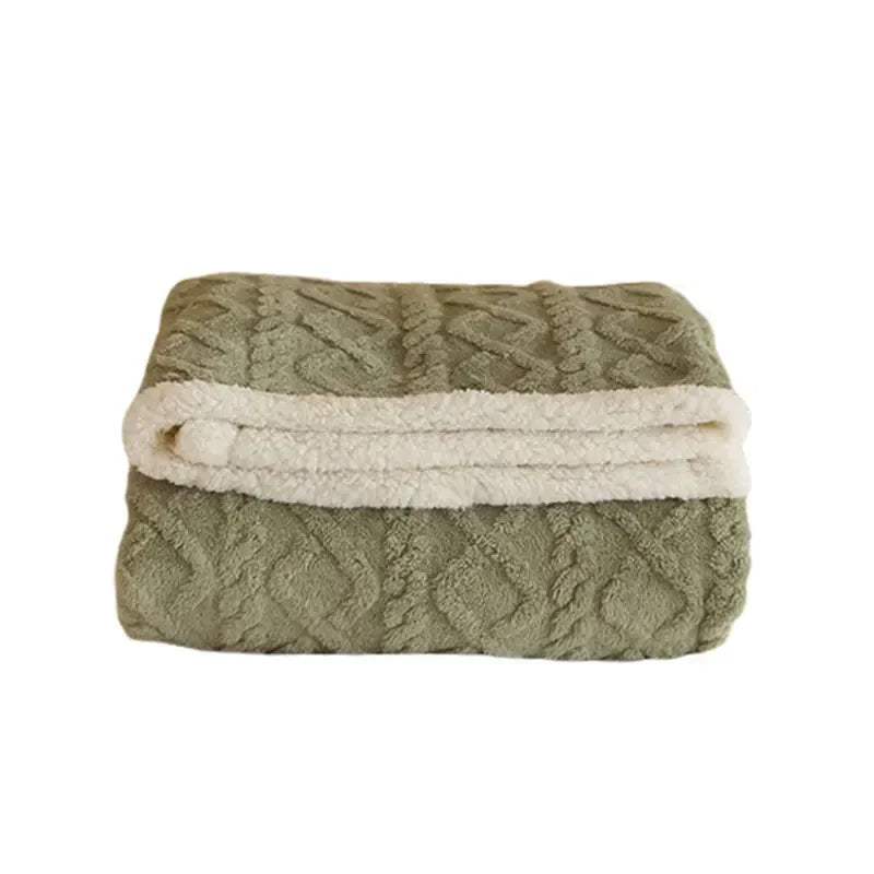 Warm Wool Faux Fur Blanket | Cozy Sherpa Throw for Winter
