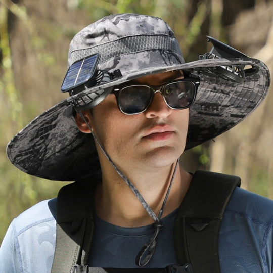 UV Protection Sun Hat with Fan – Solar-Powered and USB
