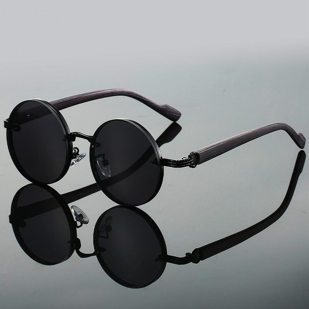 Retro Round Sunglasses – Metal Frame with UV400 Lenses