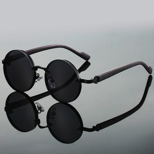 Retro Round Sunglasses – Metal Frame with UV400 Lenses