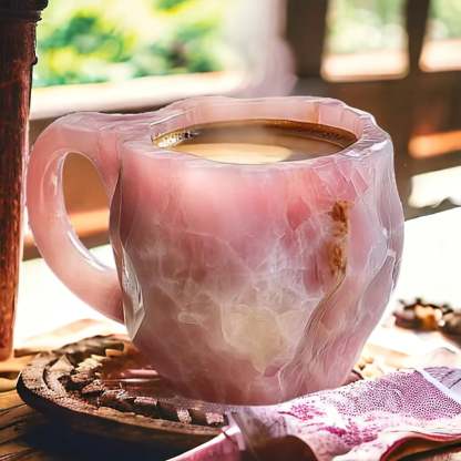 Tazza in ceramica con finitura geode di agata