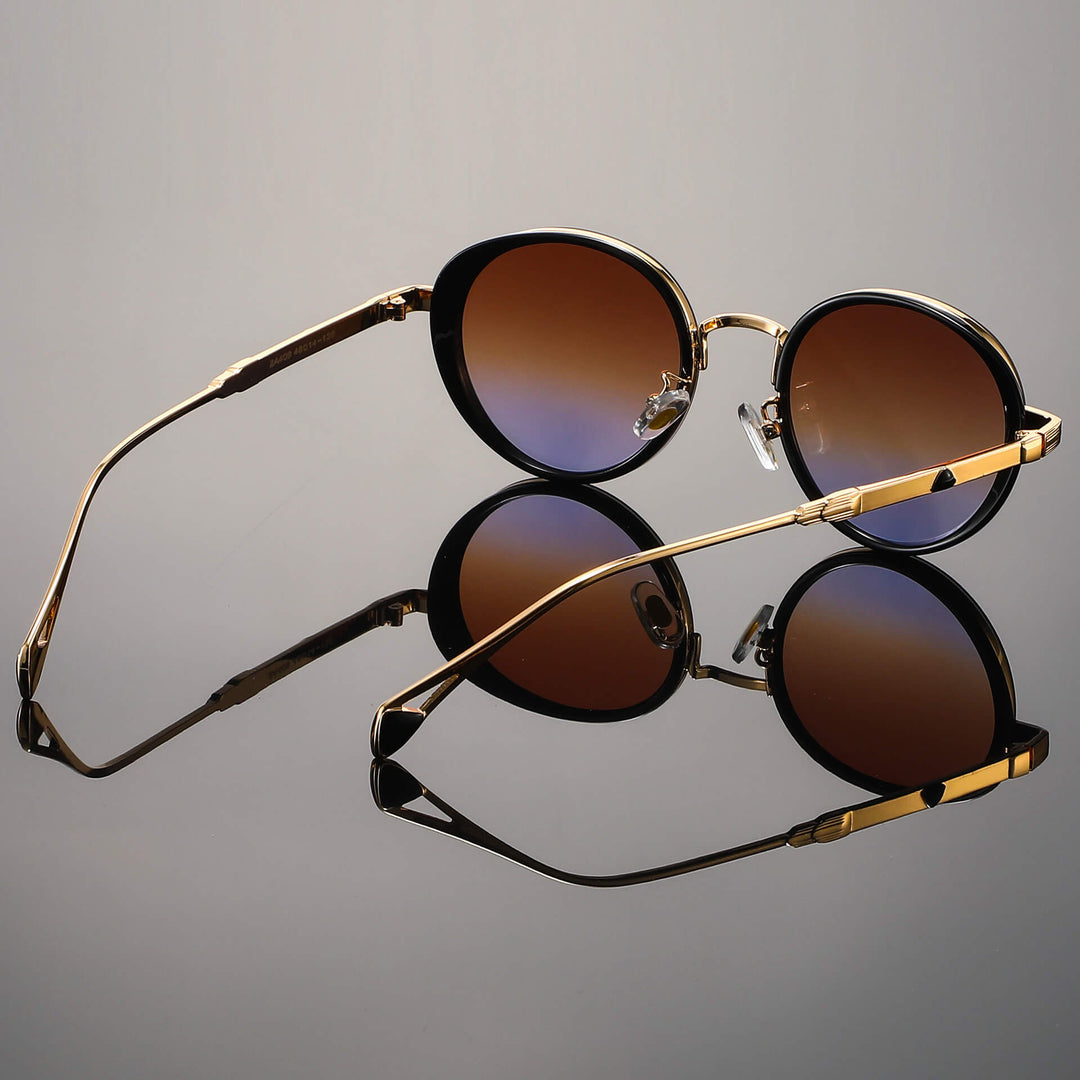 Gafas de sol redondas retro – Montura metálica con protección UV400