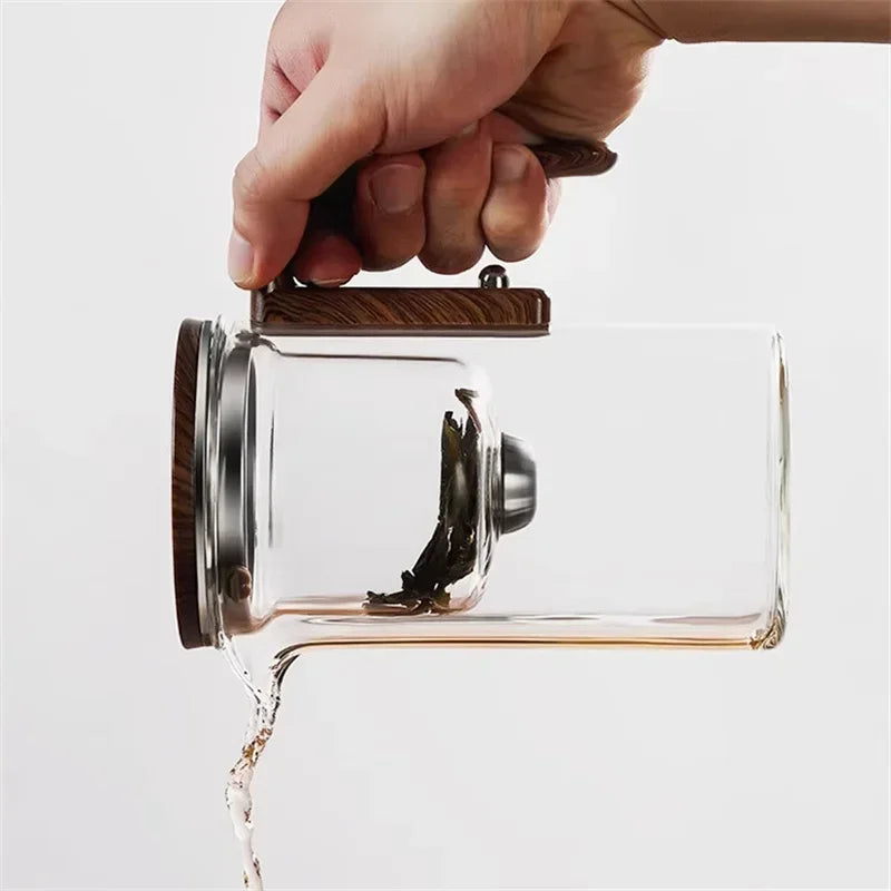 Glasteekanne mit Infuser | stilvoller Teemacher für losen Tee