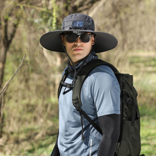 UV Protection Sun Hat with Fan – Solar-Powered and USB