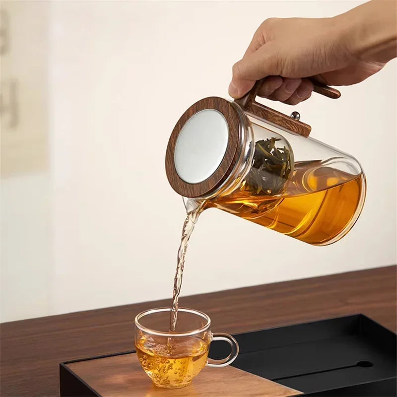 Glasteekanne mit Infuser | stilvoller Teemacher für losen Tee
