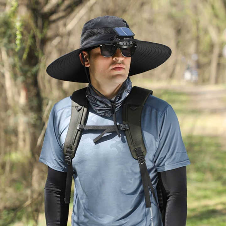 UV Protection Sun Hat with Fan – Solar-Powered and USB