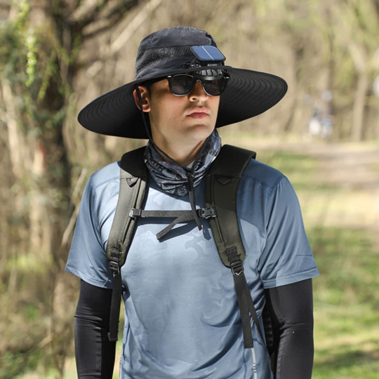 UV Protection Sun Hat with Fan – Solar-Powered and USB