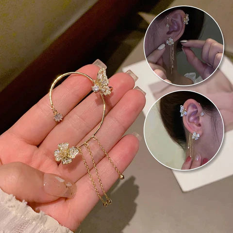Sparkling Butterfly Ear Clips – Luxury Look without Piercing