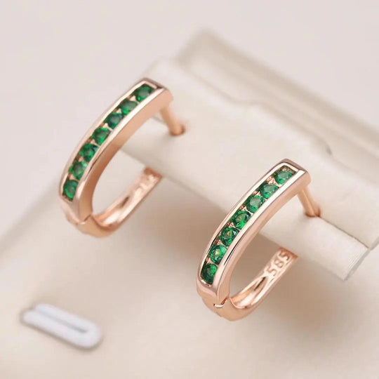 Smaragd diamant oorbellen in goud