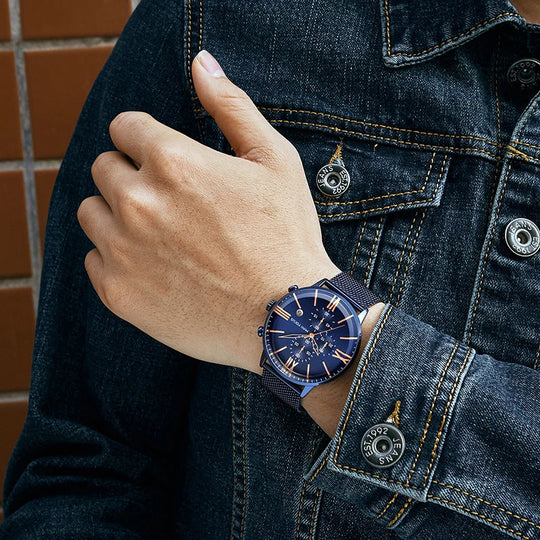 Men’s Chronograph Watch - 45mm with Mesh Band