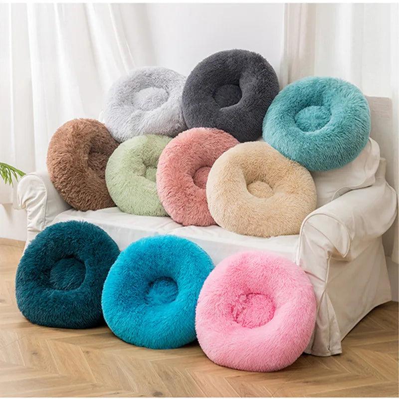 Cuccia per cani a forma di ciambella in peluche