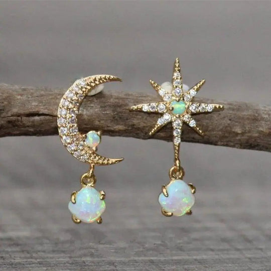 Moon and Star Earrings