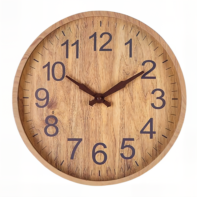 WoodAura – Reloj de pared de madera silencioso con aspecto natural