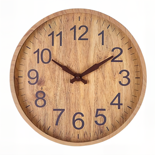 WoodAura – Reloj de pared de madera silencioso con aspecto natural